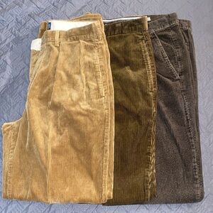 Mens size 36 CORDUROY pants LOT of 3 browns.